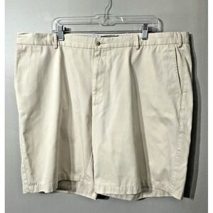 Peter Millar Chino‎ Shorts Mens Sz 44 Beige 100% Pima Cotton Casual Slash Pocket